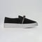Sapato Feminino Preto Slip On Com Laço de Strass